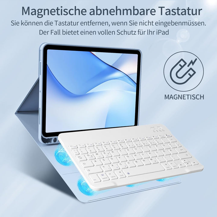 Hülle mit Tastatur für iPad Air 11 Zoll 2025 2024 (M3/M2), iPad Air 5 4 2022/2020 10,9 Zoll, Soft TP