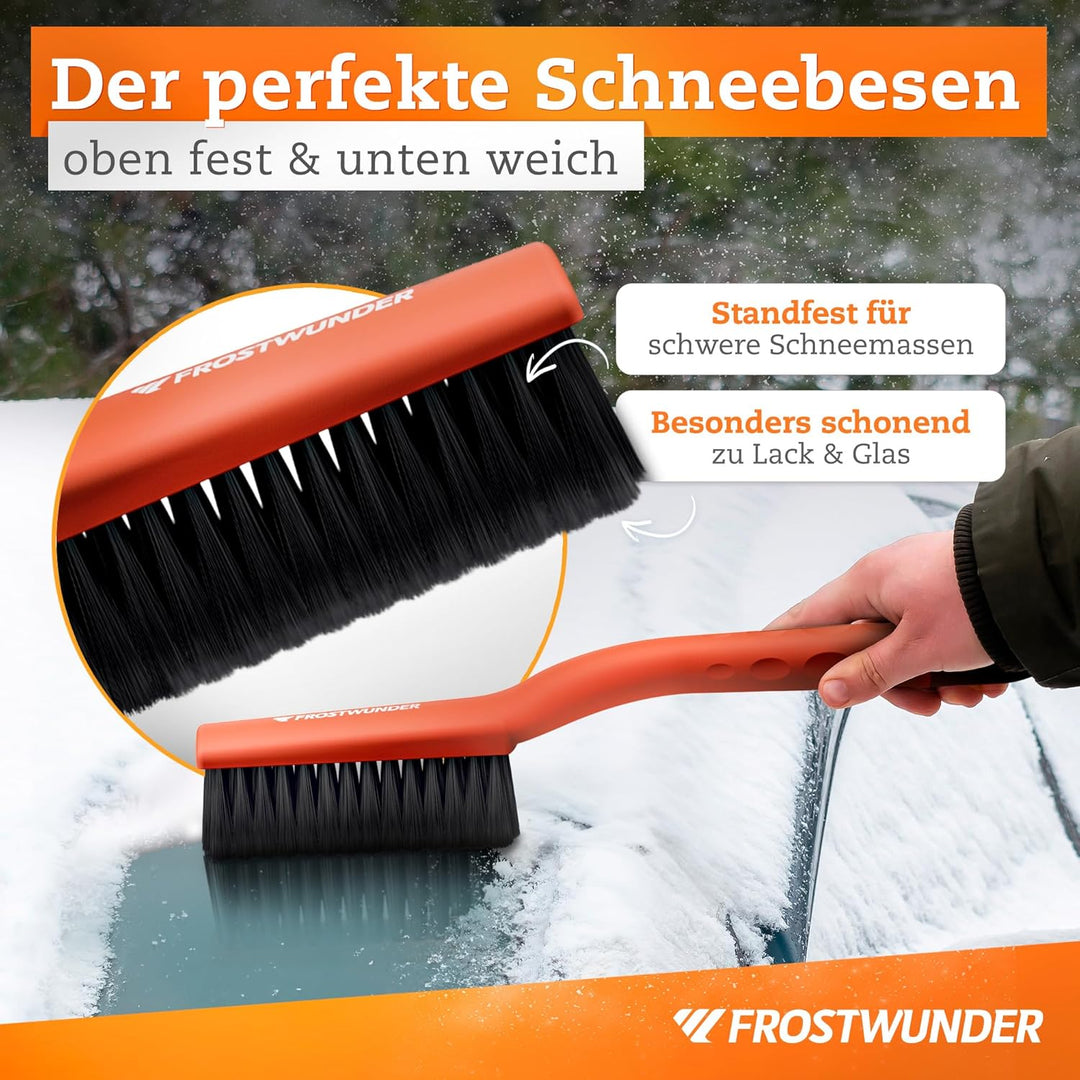 [Das Original - Eiskratzer Auto mit Besen - 41cm Profi Schneebesen Auto mit schonenden Borsten - Lei