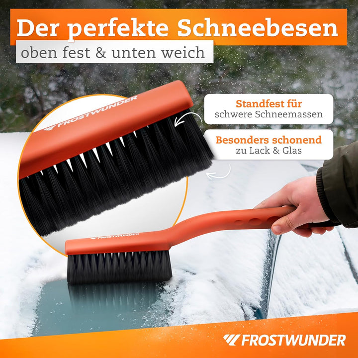 [Das Original - Eiskratzer Auto mit Besen - 41cm Profi Schneebesen Auto mit schonenden Borsten - Lei