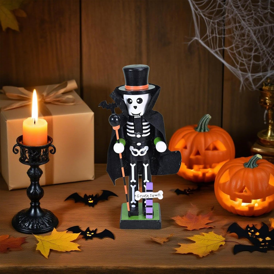 Generisch Halloween Holz-Nussknacker - Hexen Kürbis Holz Nussknacker,Geschenktütchen Füllung Grusel