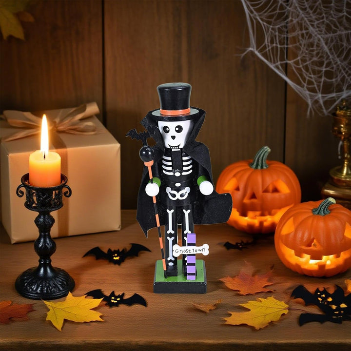 Generisch Halloween Holz-Nussknacker - Hexen Kürbis Holz Nussknacker,Geschenktütchen Füllung Grusel