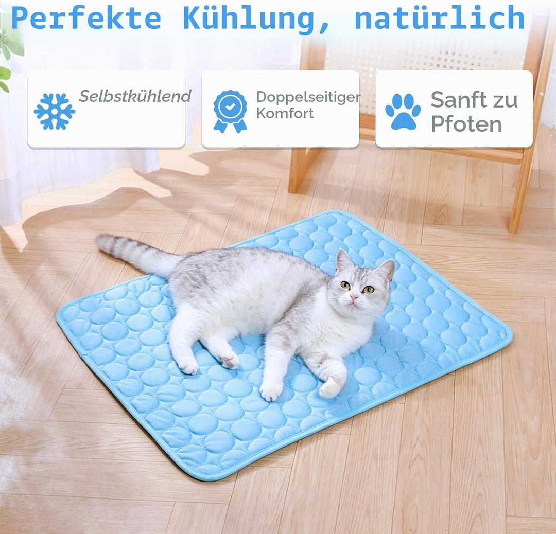 Kühlmatte Hund Katze Selbstkühlend Kühldecke für Hund Katze (100x75cm, XL) | Selbstkühlende Matte &amp;