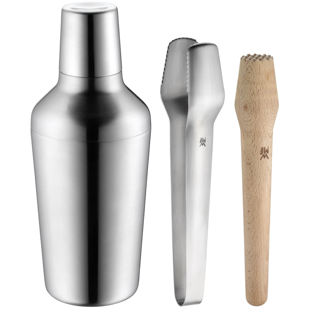 WMF Matroschka Cocktail Set 5-teilig Bar-Set mit Shaker 700ml, Barmass, Cocktail Sieb, Eiszange und