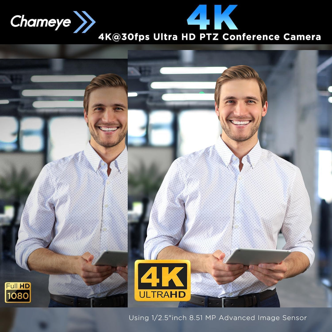 Chameye 4K 20x AI PTZ Konferenzkamera Set mit Bluetooth Konferenzmikrofon, 4K PTZ Kamera mit KI-Auto