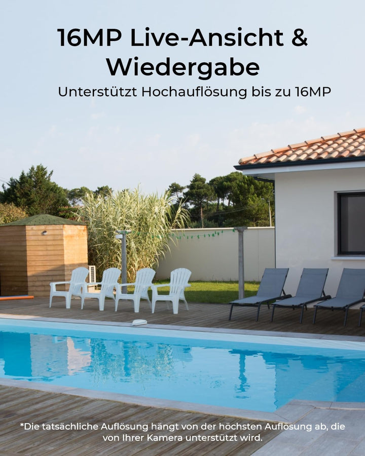 Reolink Home Hub für Überwachungskamera, 4K-Live-Ansicht & -Wiedergabe, Erweiterbarer Lokaler Speich