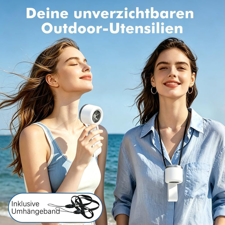 HOAMZ Handventilator, Tragbarer Mini Ventilator, Wiederaufladbar, Kleiner Taschenventilator Mit 5 Ge