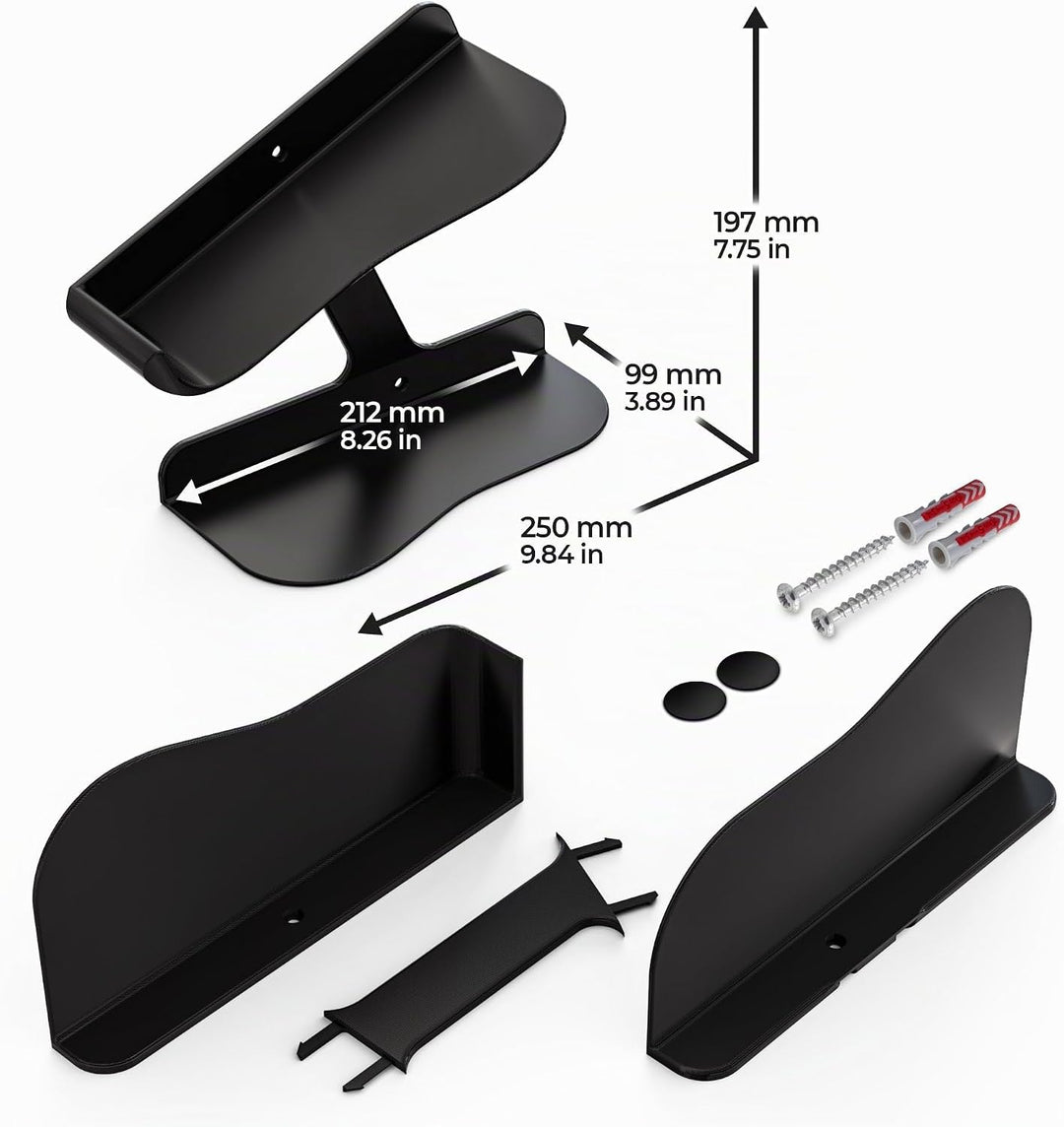 Mobilefox Sneaker Wandhalterung Schuh Regal Schwebend Wandhalter Schuhablage Display Schwarz 2 Stück