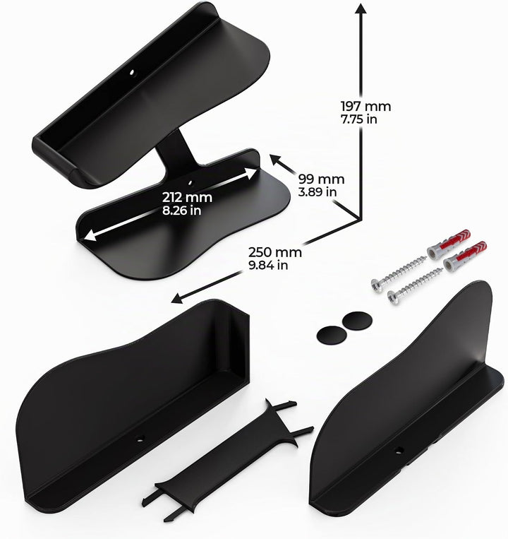 Mobilefox Sneaker Wandhalterung Schuh Regal Schwebend Wandhalter Schuhablage Display Schwarz 2 Stück
