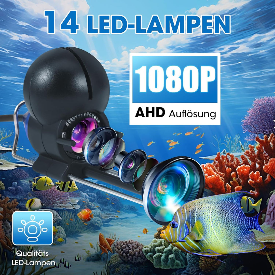 Fishfinder, Unterwasserkamera Angeln, Weitwinkel-Infrarot-Nachtsicht,Unterwasserkamera Fischfinder m