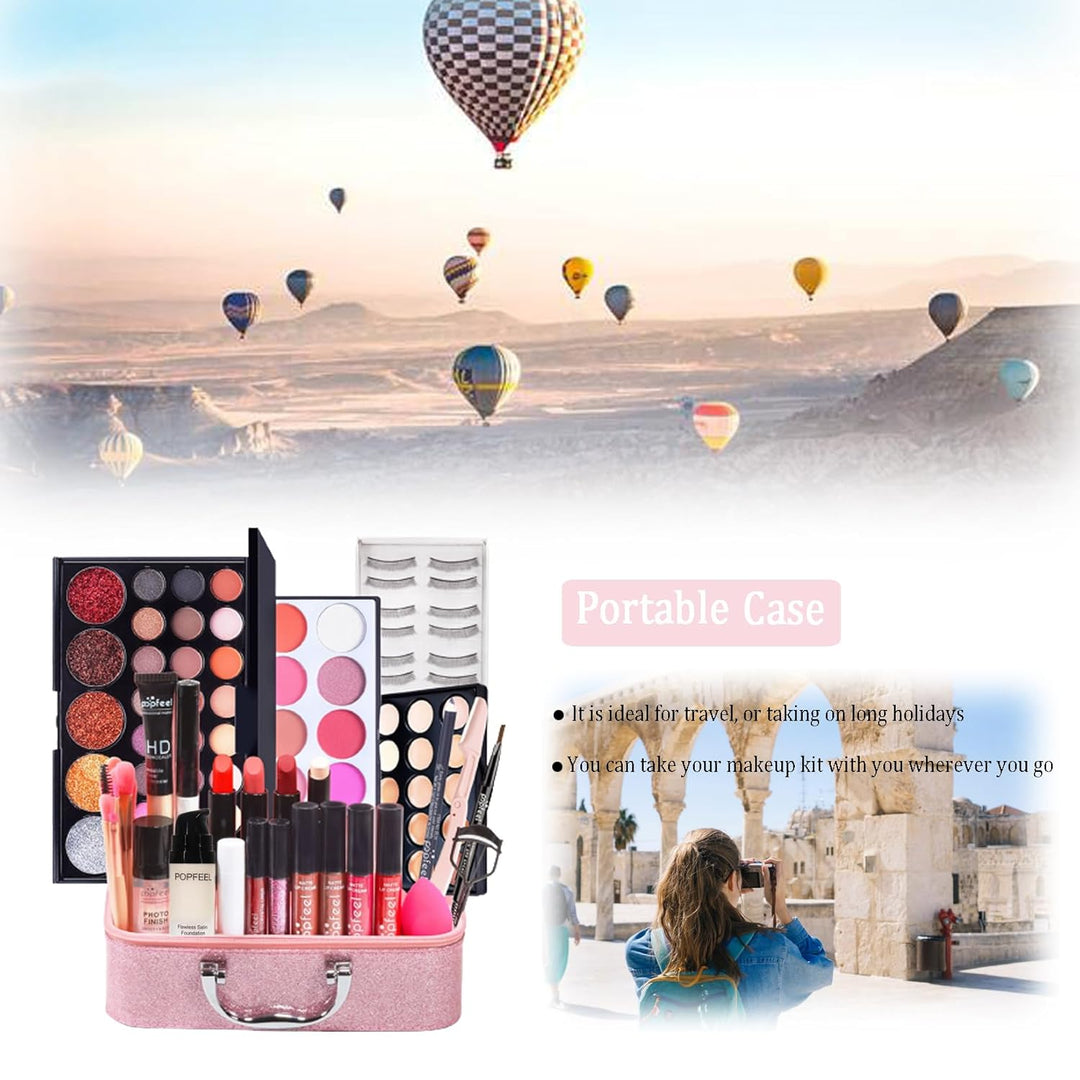 RoseFlower schminkset frauen, Professionelles Make-up-Set Teenager Mädchen Schminkkoffer Kosmetische