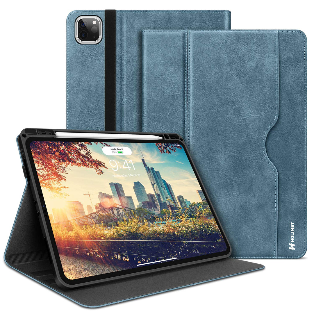 Holimet für iPad Pro 27,9 cm (11 Zoll) 2. Generation 2020 mit integriertem Stifthalter, PU-Leder Sch