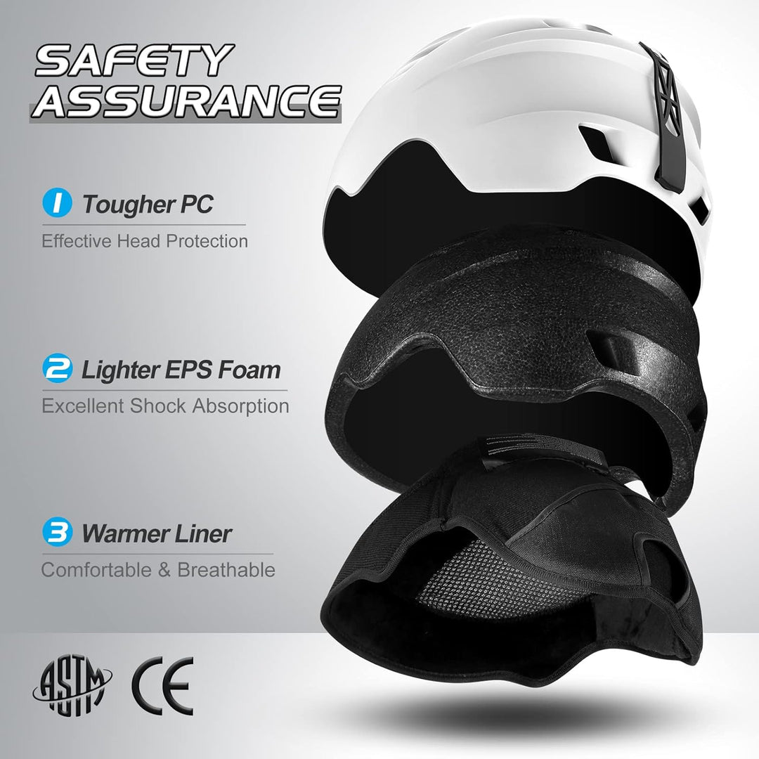 Odoland Erwachsene Skihelm Skihelm mit Visier, Leichter Race-Helm mit Helmvisier für Männer und Frau