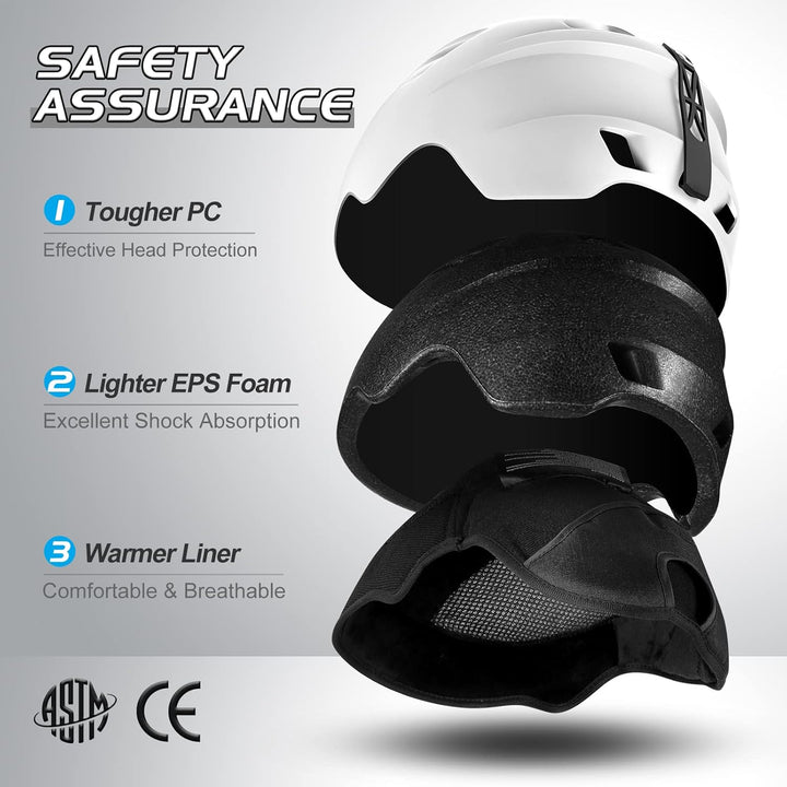 Odoland Erwachsene Skihelm Skihelm mit Visier, Leichter Race-Helm mit Helmvisier für Männer und Frau