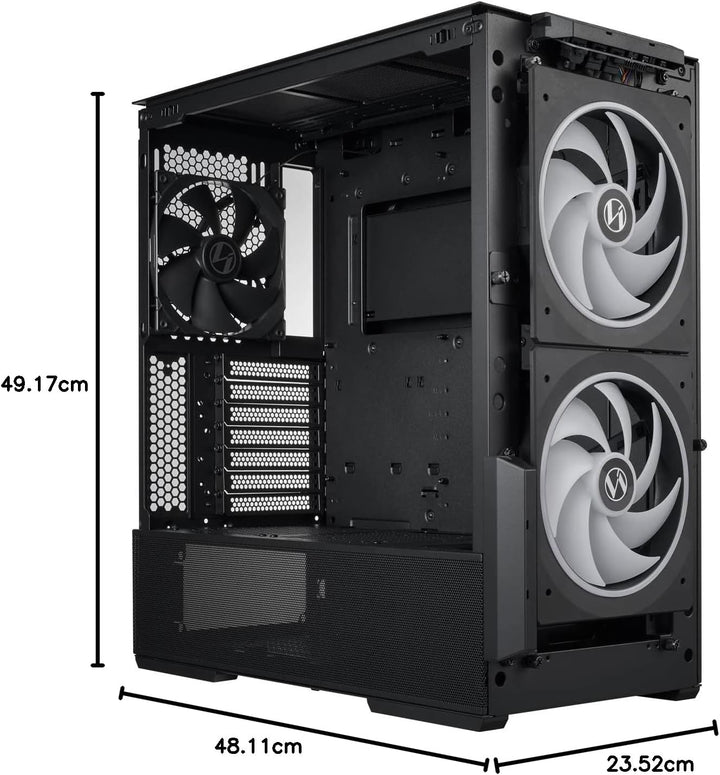 LIAN LI LANCOOL 216 Gaming PC Gehäuse Schwarz - E-ATX Gehäuse - Gaming PC Case - PC-Gehäuse RGB - Ga