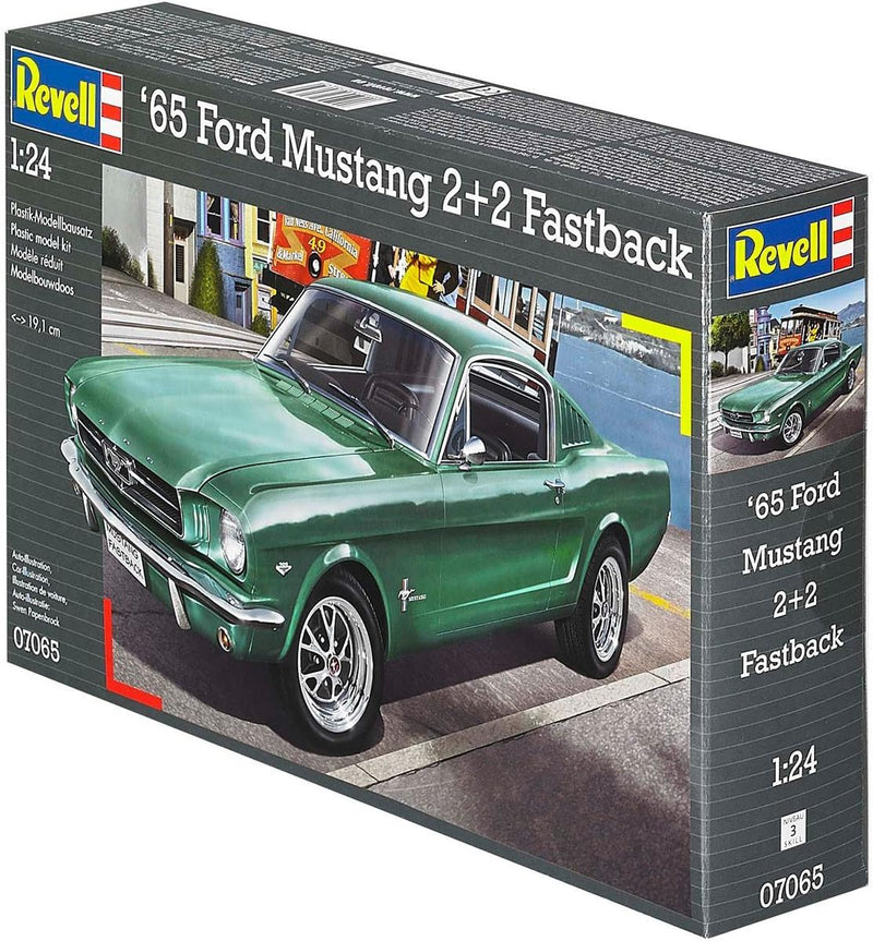 Revell RG7065 Modellbausatz Auto 1:24 - 1965 Ford Mustang 2+2 Fastback im Massstab 1:24, Level 4, or