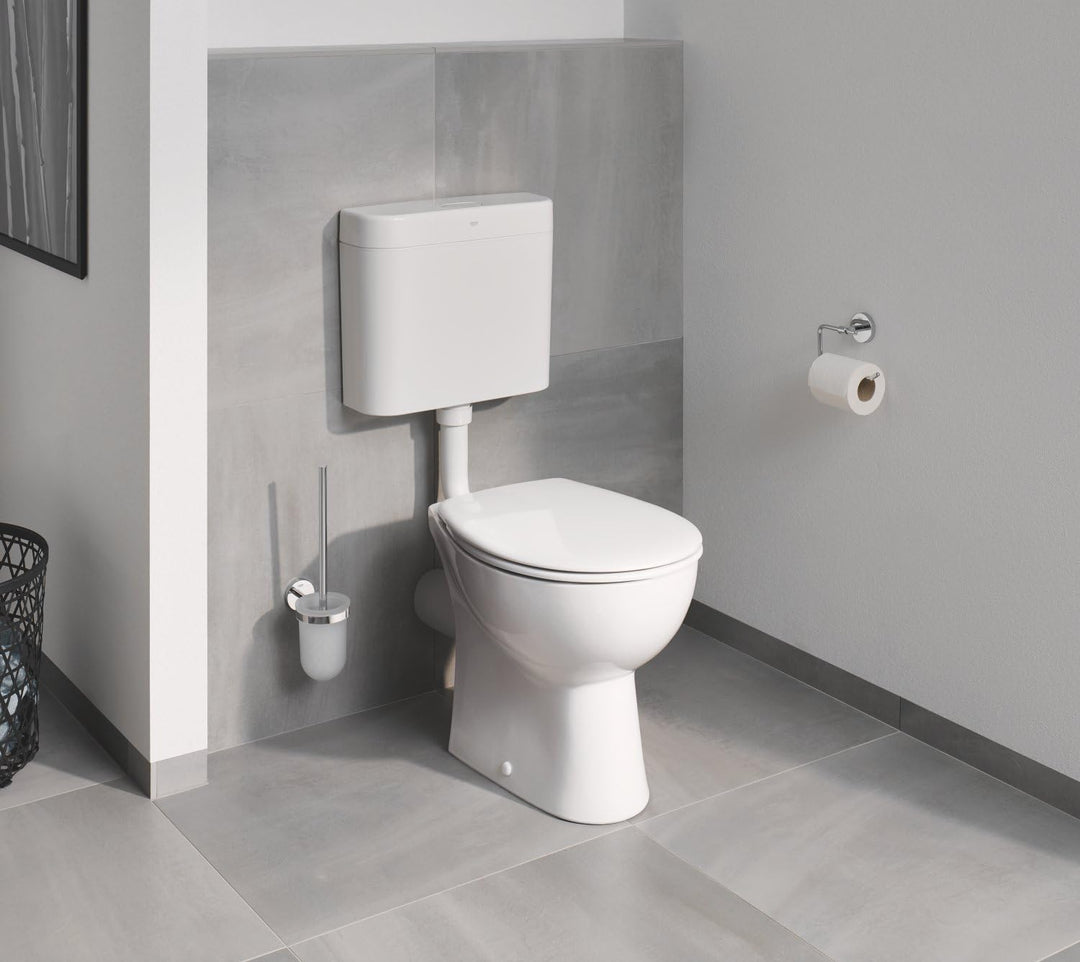 GROHE Bau Cosmopolitan - Toilettenbürstengarnitur (Material: Glas / Metall) chrom, 40463001 Single,