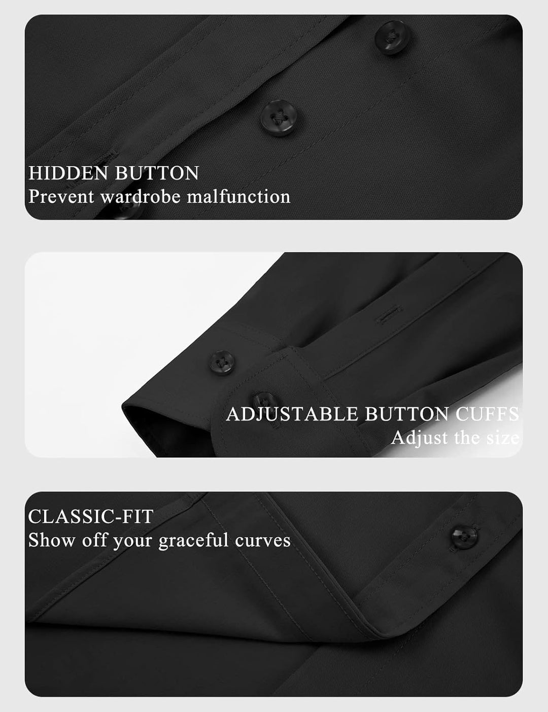 Tapata Damen Button Down Shirts Klassisch Fit Lange Ärmel Blusen Stretch Tops für Arbeit Business Ca