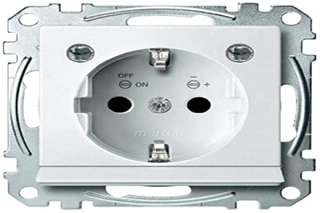 Merten MEG2304-0319 SCHUKO-Steckd. m. Lichtausl. u. LED-Bel.-Modul, BRS, StK, polarws. glänz.,Sys. M