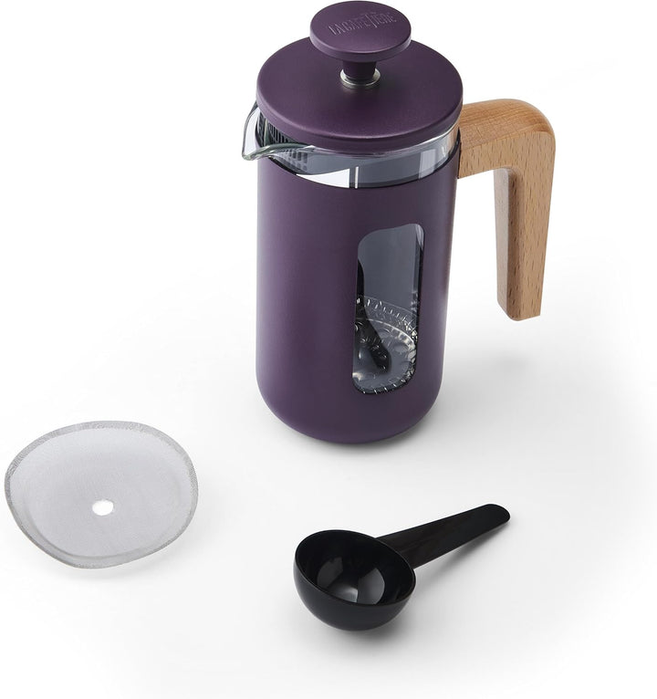 La Cafetière Pisa Kaffeebereiter für 3 Tassen, violett, langlebiger Edelstahl-Kolben, hitzebeständig