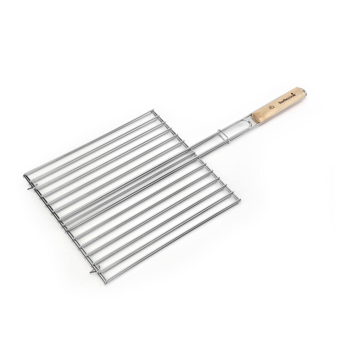 barbecook Klappbares Grillgitter aus verchromtem Edelstahl mit hochwertigem Griff aus nachhaltigem H