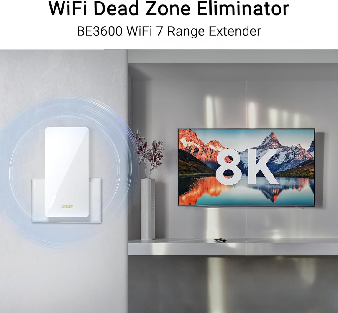 ASUS RP-BE58 BE3600 Dual Band WiFi 7 AiMesh Repeater (Range Extender, bis zu 3.600 Mbps, nahtloses M