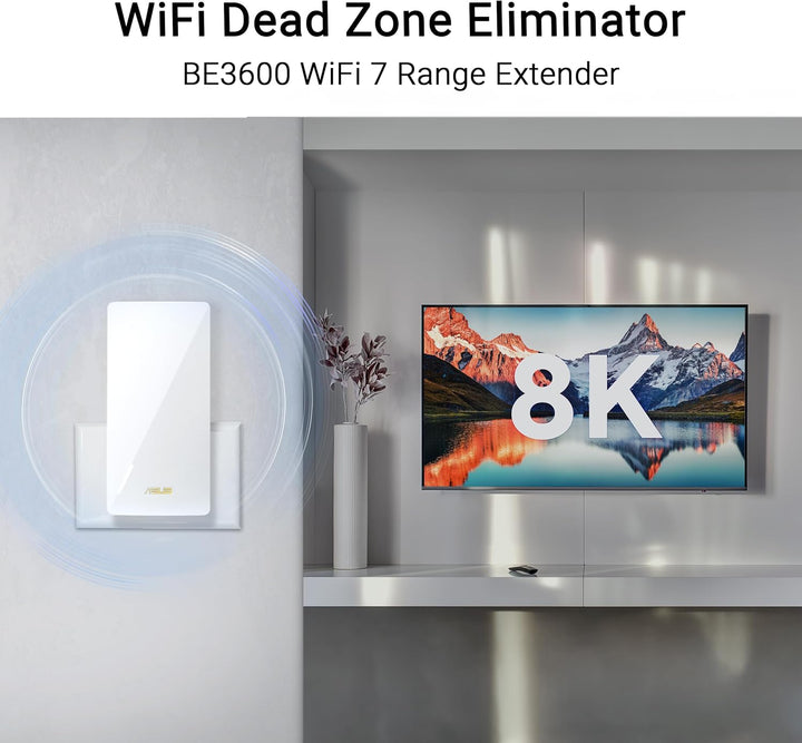 ASUS RP-BE58 BE3600 Dual Band WiFi 7 AiMesh Repeater (Range Extender, bis zu 3.600 Mbps, nahtloses M