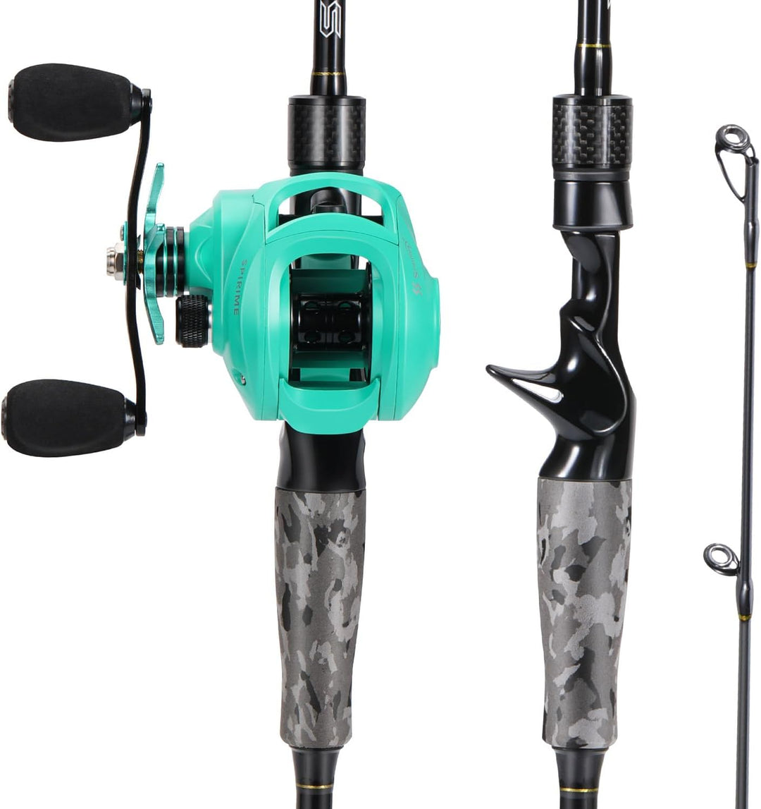 Sougayilang MX-2 Wurfangelrute und Baitcastrolle Combo, 1,8m/2,1m Baitcaster Combo - Raubfisch-Angel