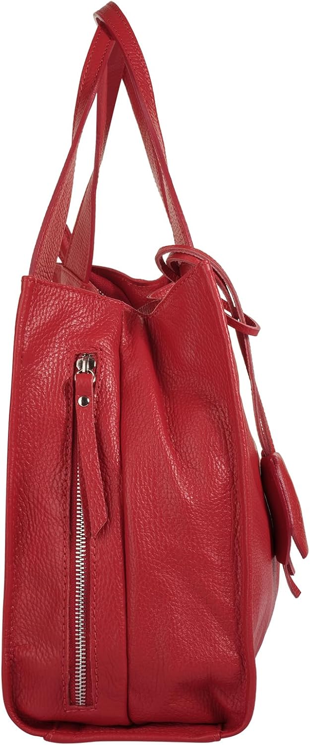 Shopper Echt Leder Damen Made in Italy, Smartphonefach, Ledertasche Damen, Handtasche Echtleder, Umh