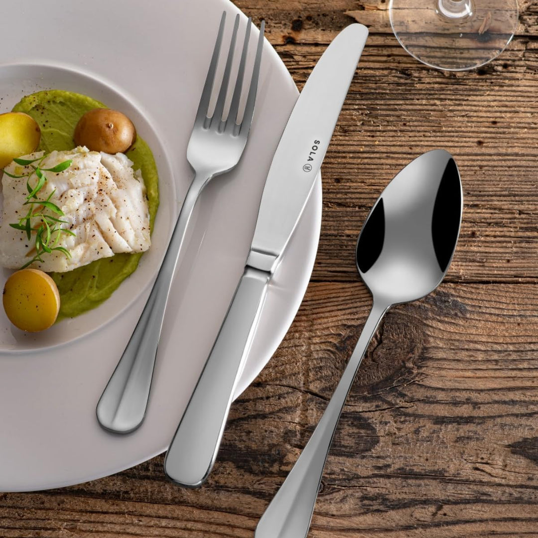 Sola Hollands Glad Besteck Set - 6 Personen Essbesteck - 24 Teilig, 18/10 Rostfreiem Stahl - Robuste