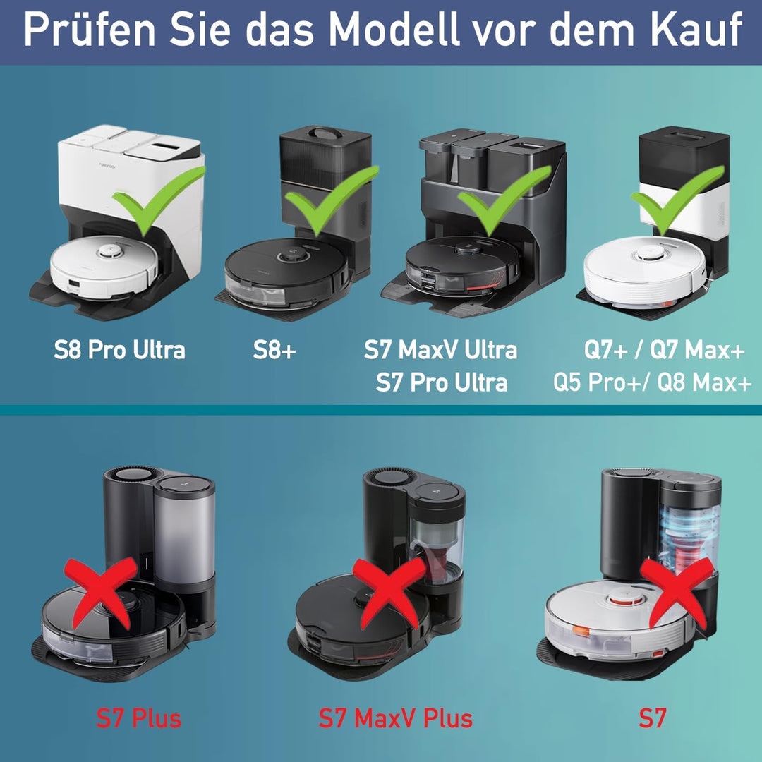 Staubsaugerbeutel für Roborock S8-Pro-Ultra S8-Plus S7-MaxV-Ultra - S7 Pro Ultra/ Q7 Max+/ Q7+/ Q8 M