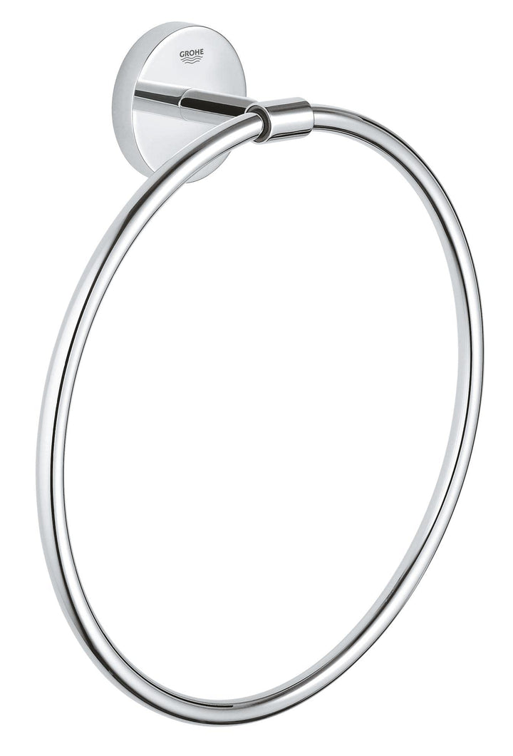 GROHE Start Cosmopolitan - Handtuchring (Material: Glas/ Metall, vedeckte Befestigung, zum Kleben od