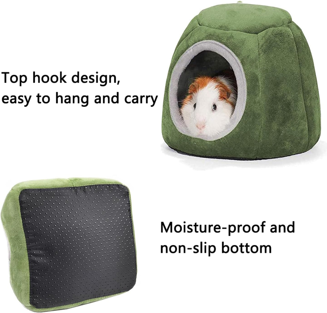Hamster Haus Bett mit Aufhängeöse für Hamster, Chinchillas, Meerschweinchen & Kleintiere (Grün A), G