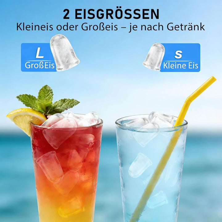 Citybee Eiswürfelmaschine Selbstreinigend 12kg/24h, Eiswürfelmaschine Klein, 9 Eiswürfel in 6 min, E