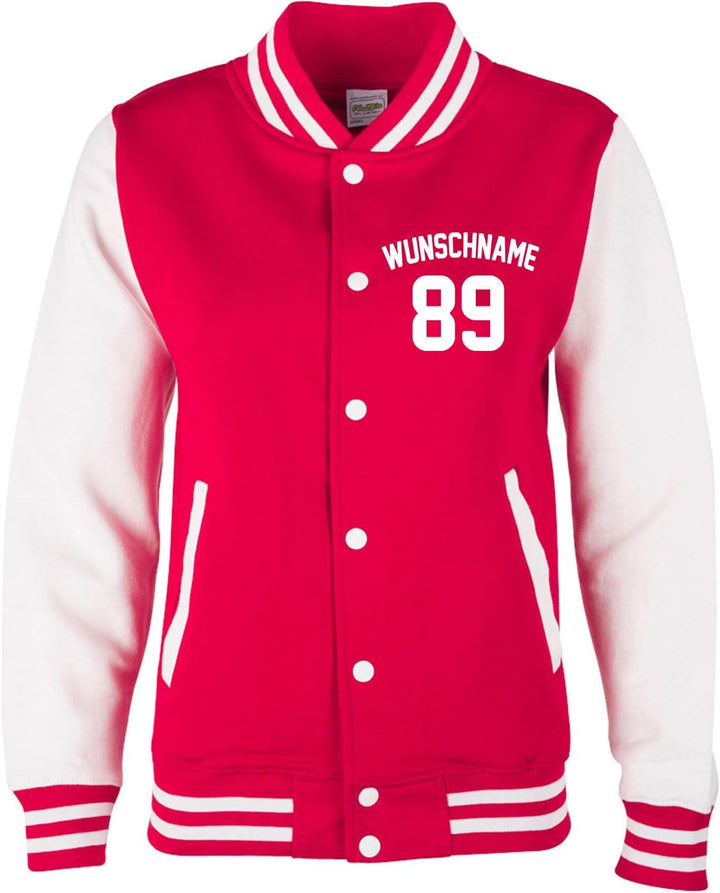 EZYshirt® Damen Herren Kinder College Jacke Athletic mit Wunschnamen und Wunschnummer | Baseball Jac