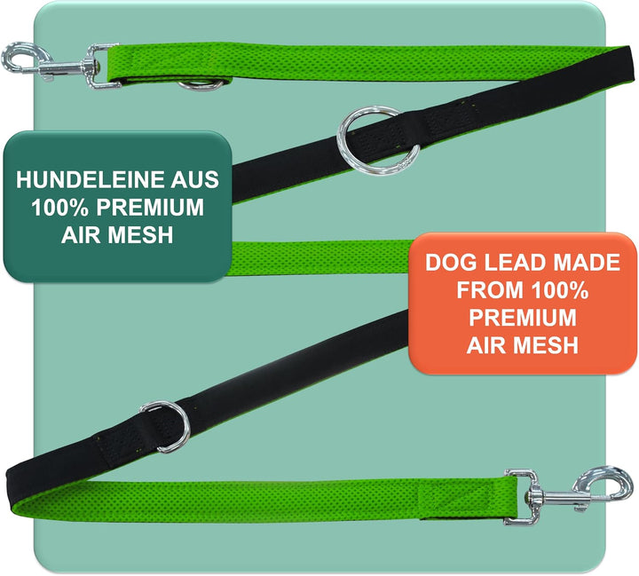 DEY - Premium Hundeleine Air Mesh 2m | 3fach Verstellbar | für Kleine, Mittelgrosse u. Grosse Hunde