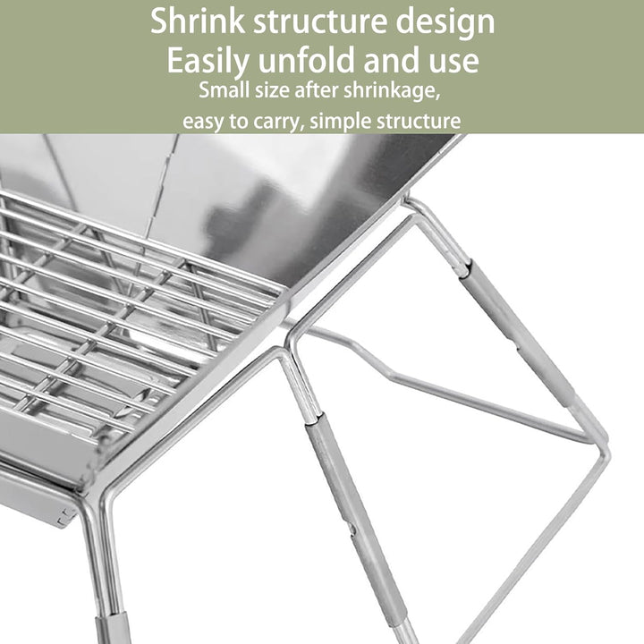 Faltbarer Lagerfeuer-Grill, Camping-Feuerstelle mit Tragetasche, Faltbar BBQ Feuerstelle Grill für C