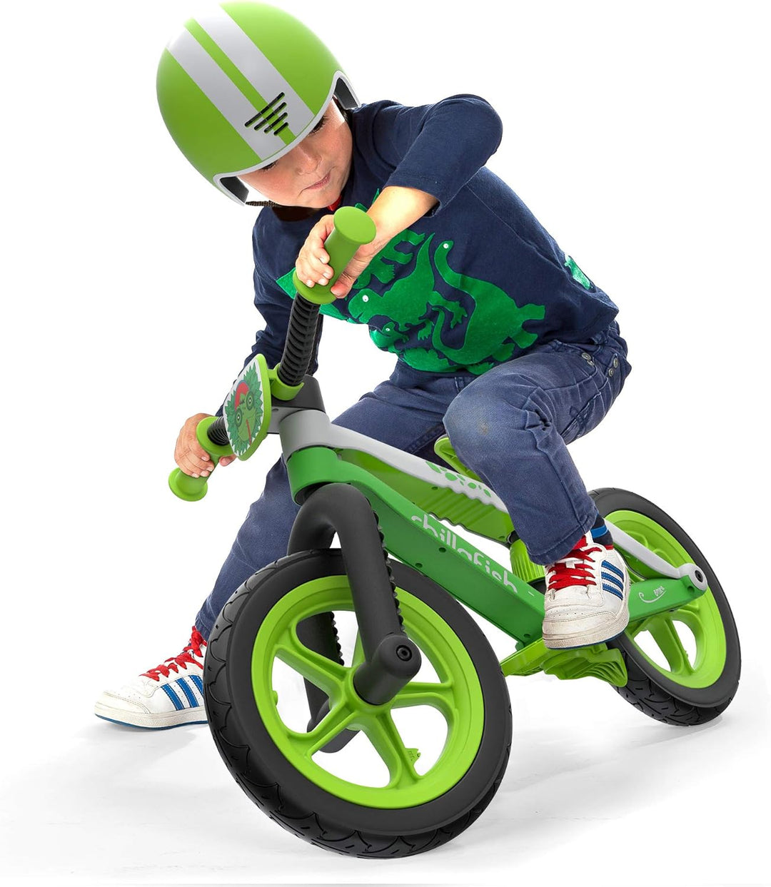 Chillafish BMXIE Laufrad, 12 Zoll Kinderlaufrad mit Bremse, Leuchträdern, als Motorrad Version oder