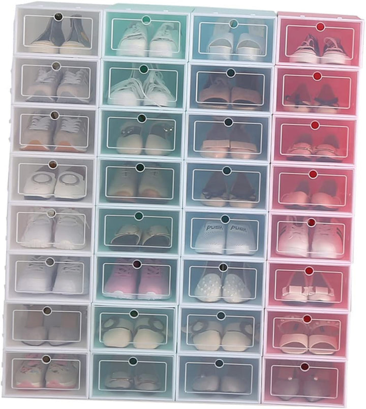 Cabilock 6 Stück Box Schuhvitrine Durchsichtige Schuhaufbewahrung Schuhe Aufbewahrungsboxen Faltbare