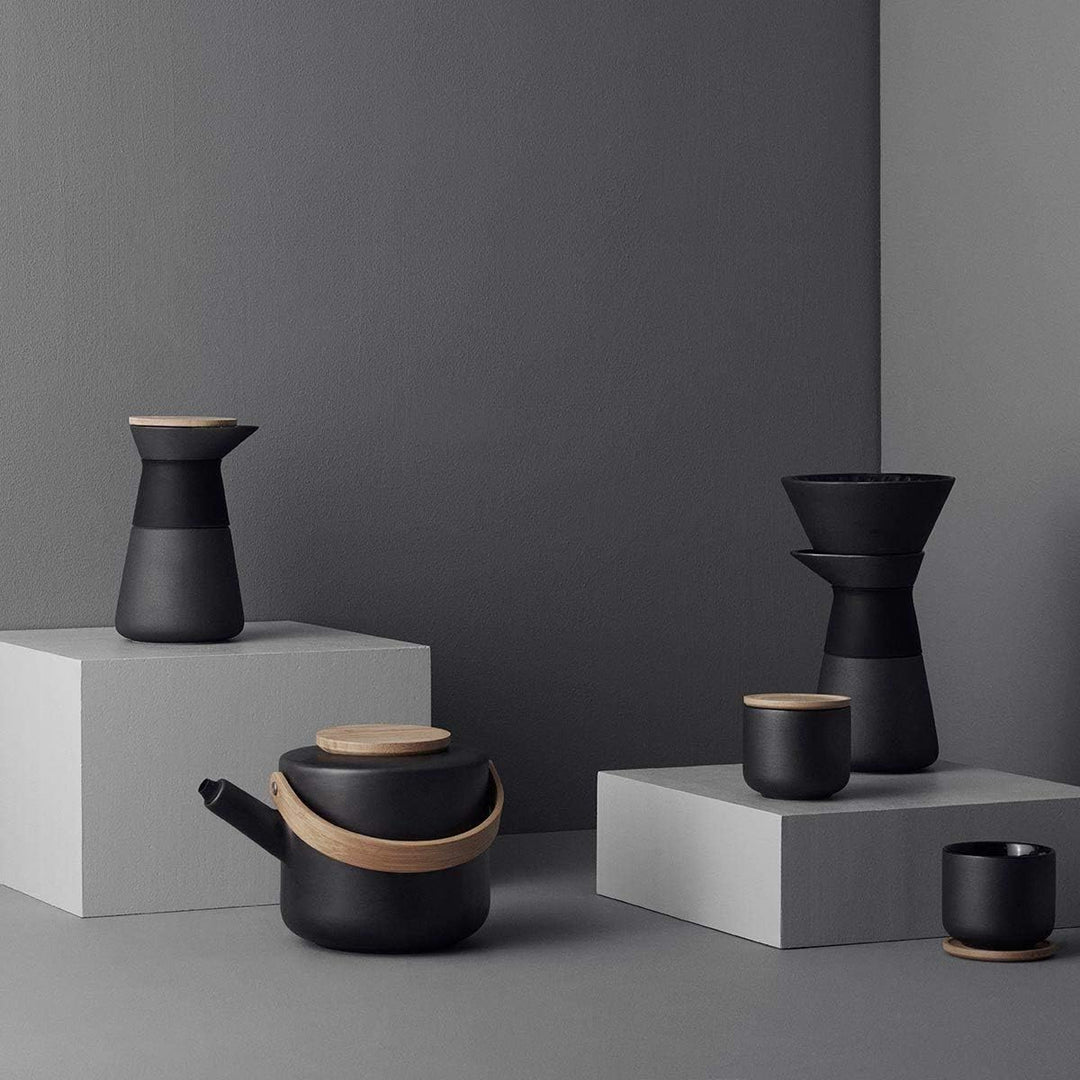 Stelton Teebecher Theo - Trinkbecher für Tee, Kaffee & heisse Schokolade - Steinzeug, gusseiserne Au