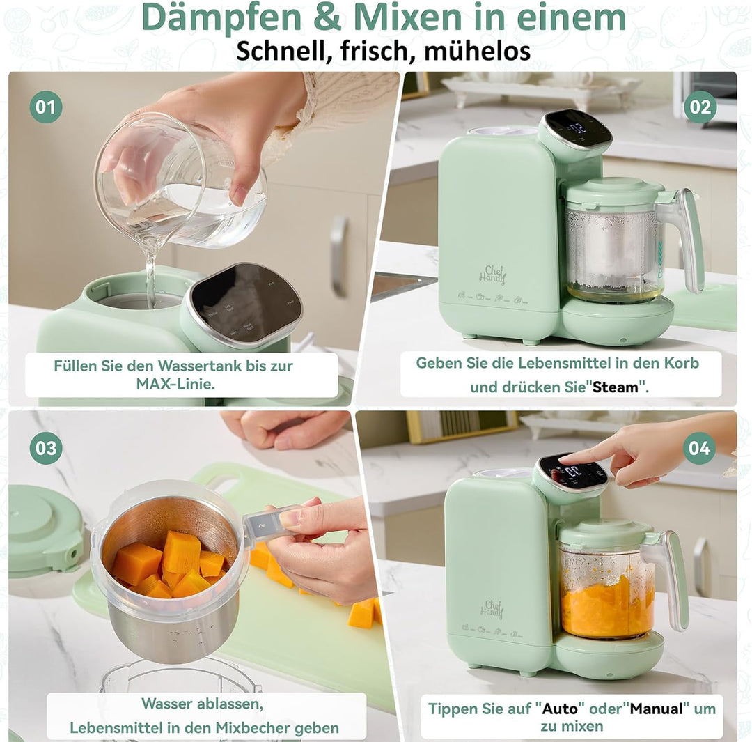 5-in-1-Babynahrungsprozessor, Babynahrungszubereiter, Baby-Food-Maker, Babybrei Zubereiter,Baby Nahr