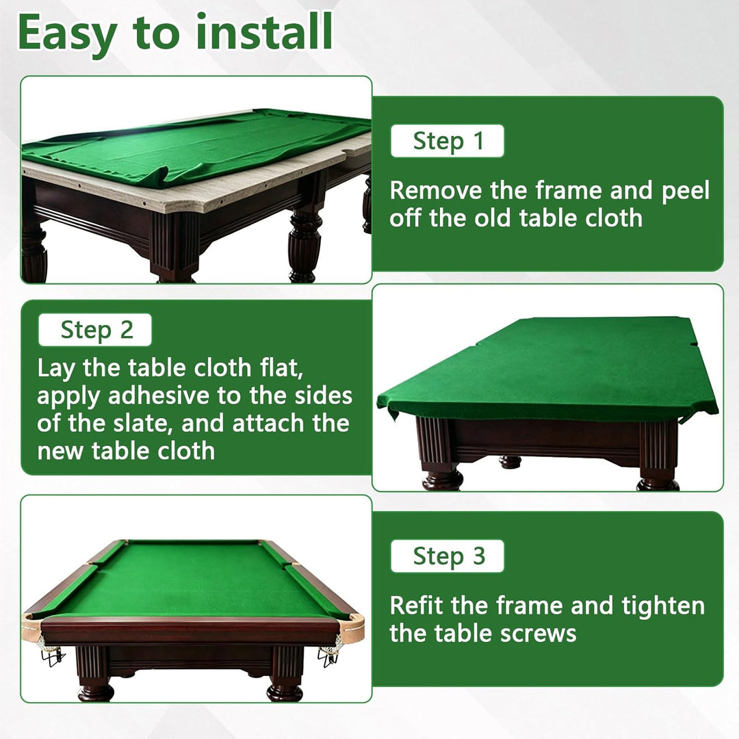 Billardtuch, Professionelle Billard-Tischdecke für Standard 7/8/9 Fuss Tisch mit Gepolstertem Stoffs