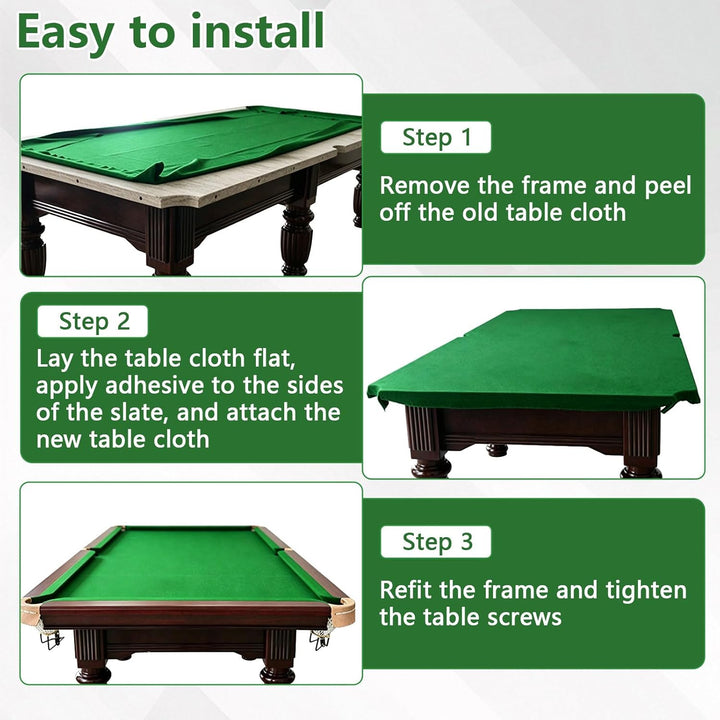 Billardtuch, Professionelle Billard-Tischdecke für Standard 7/8/9 Fuss Tisch mit Gepolstertem Stoffs