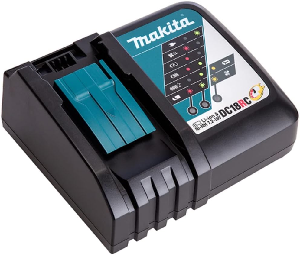 Makita DRT50ZJ 18V 1/4 Zoll Laminat Router Trimmer 1 x 5,0Ah Akku BL1850 + DC18RC Ladegerät &amp; Koffer
