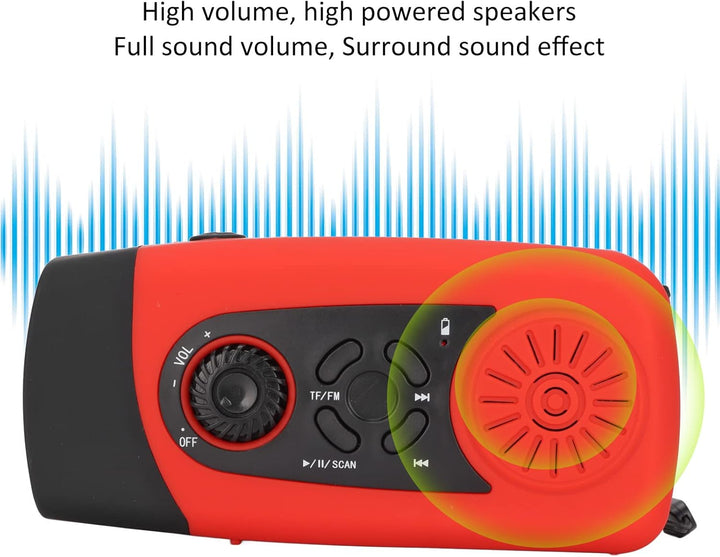 Emergency Handkurbel Radio, Tragbares Solarbetriebenes Wetterradio mit LED Taschenlampe 2000mah Powe