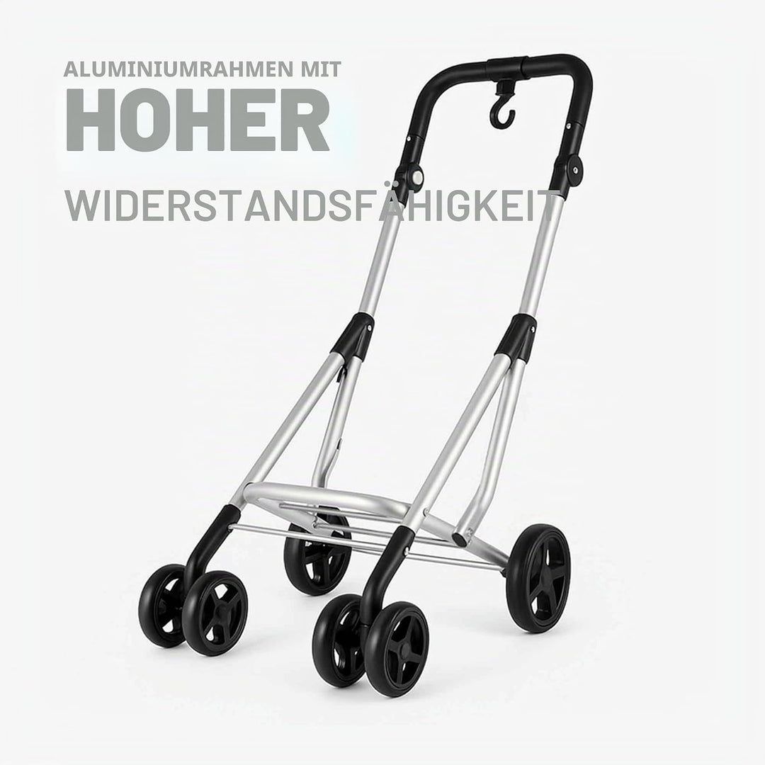 JATA HCAR2502 Einkaufstrolley mit 4 Rädern, 40 l, mit Kühltasche für Gefrierschrank, 2 Räder um 360