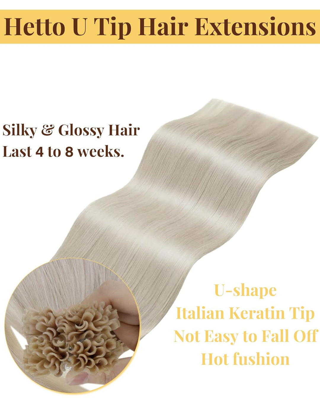 Hetto Blond Bonding Echthaar Extensions Keratin Echthaar Extensions Bondings Remy Bonding Extensions