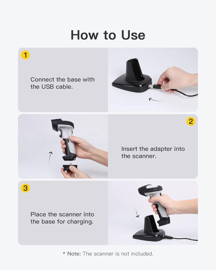 Inateck Barcode Scanner Ladestation, Geeignet BCST-60, BCST-70, BCST-73, P6 und P7, Scanner Nicht im