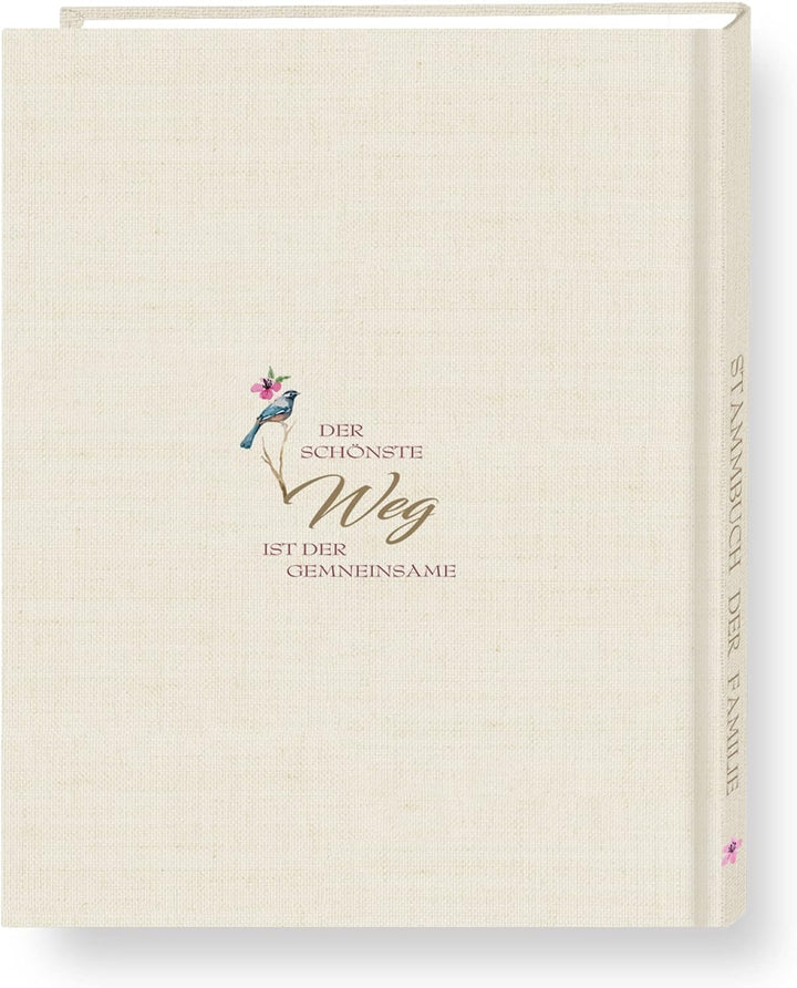 Stammbuch der Familie personalisiert Chifre beige A4 ca. 24 x 31 cm Familienstammbuch Stammbücher Hi