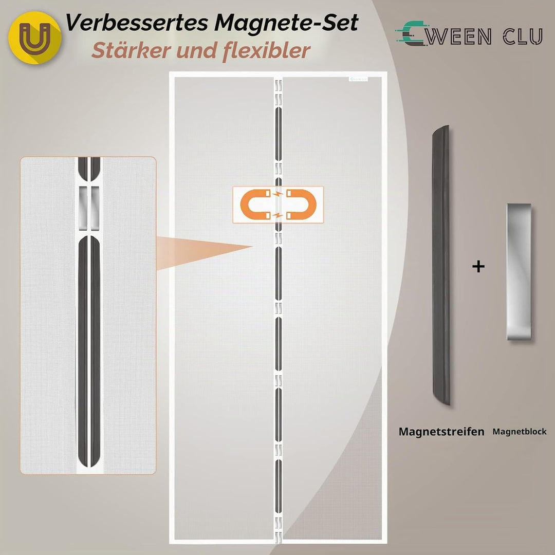 Fliegengitter Tür 140x200 cm, Magnet Fliegengitter Balkontür Ohne Bohren, Geeignet für Balkontüren,
