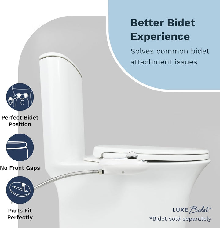 Luxe Bidet LUXE TS1008E Toilettensitz, länglich, bequeme Passform, mit Absenkautomatik, Quick-Releas